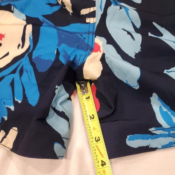 Calypsa by Modli Blue Tropical Floral Swim Shorts Bottoms Sz Small NEW WITH TAGS - Picture 8 of 9